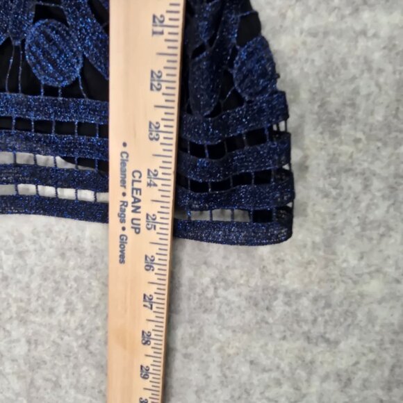 Express Womens Sleeveless Glitter Top Blue Beaded Design With Black Lining Small - Picture 6 of 7